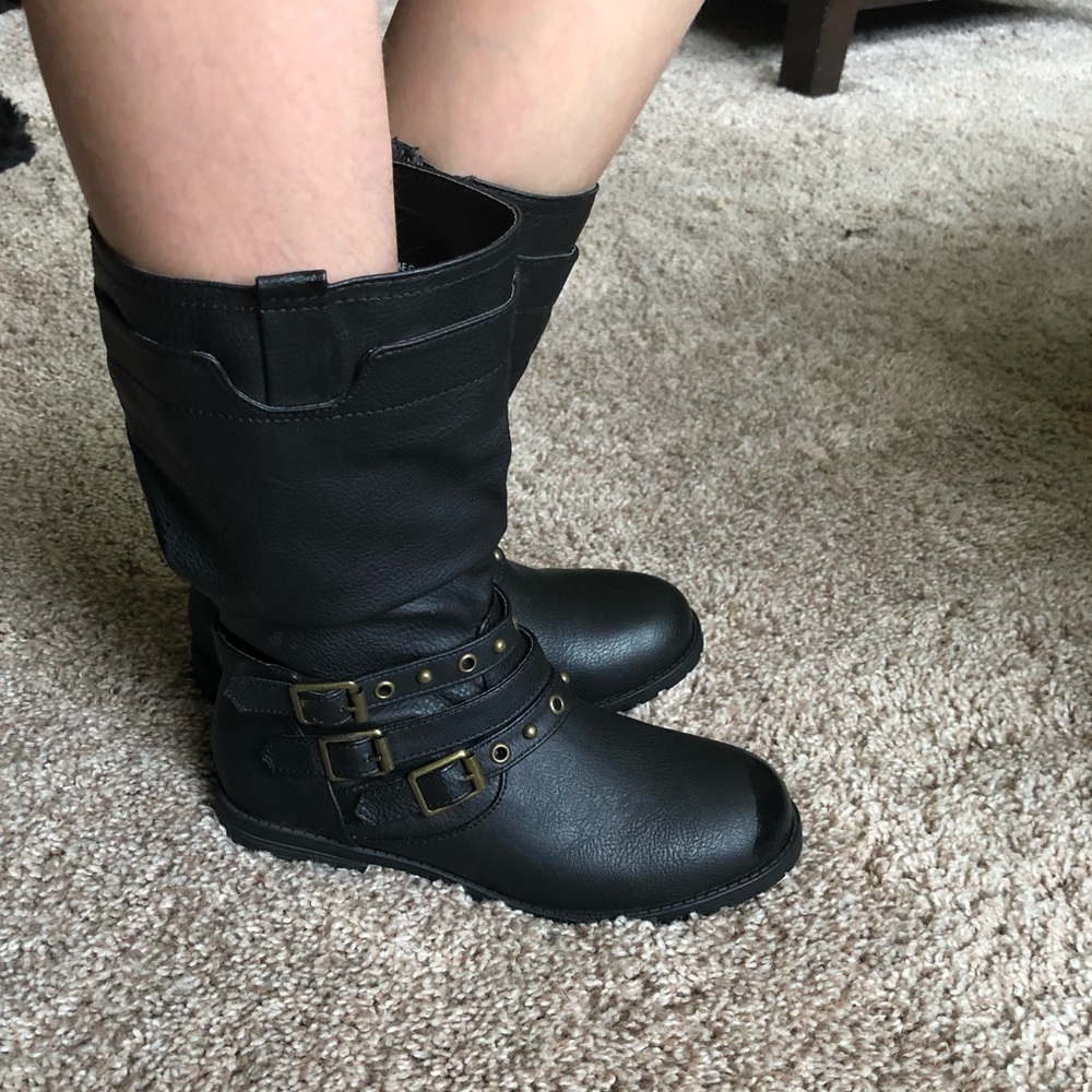 Girls black tall boots